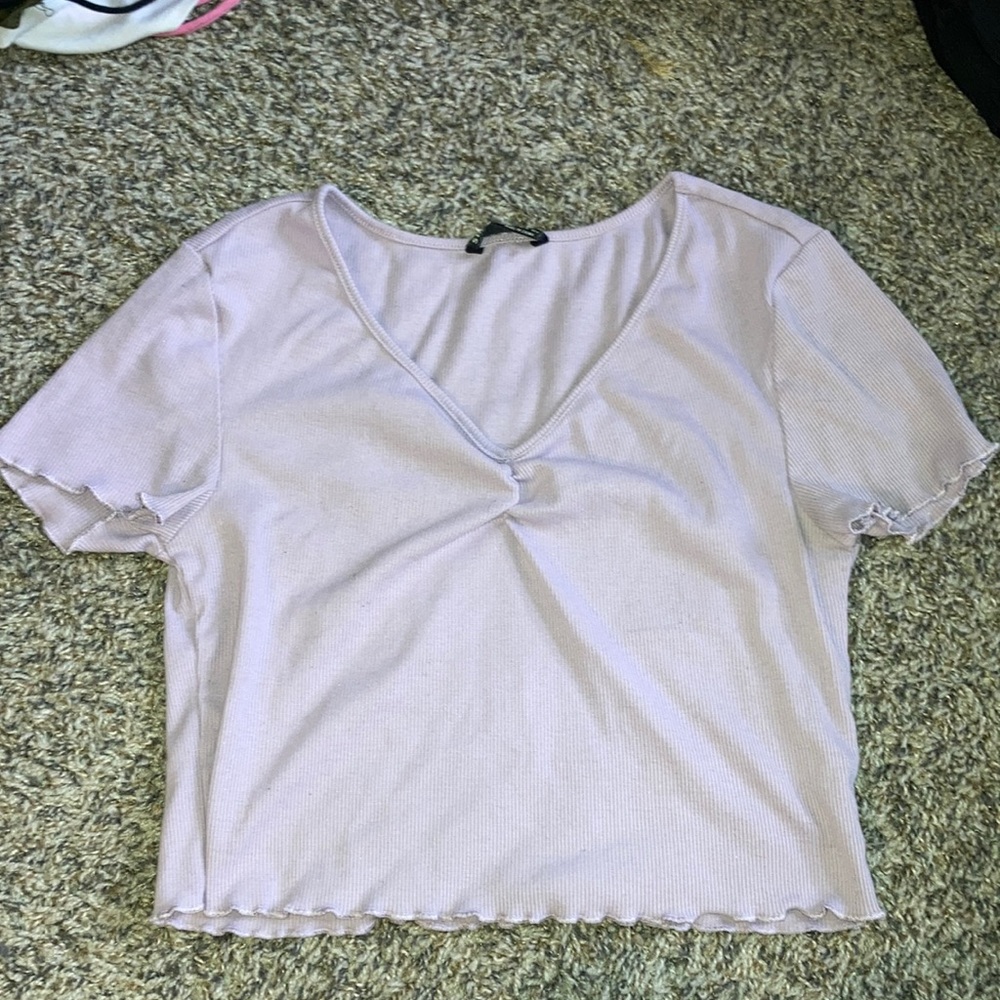 Light purple cinched crop top